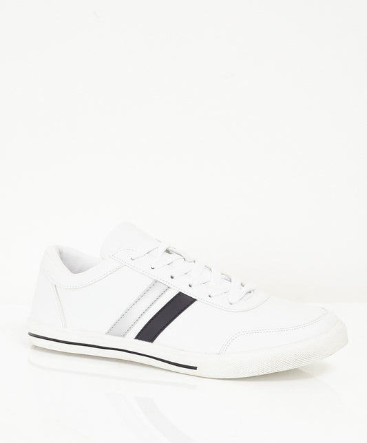 Contrast Stripe Detail White Trainers