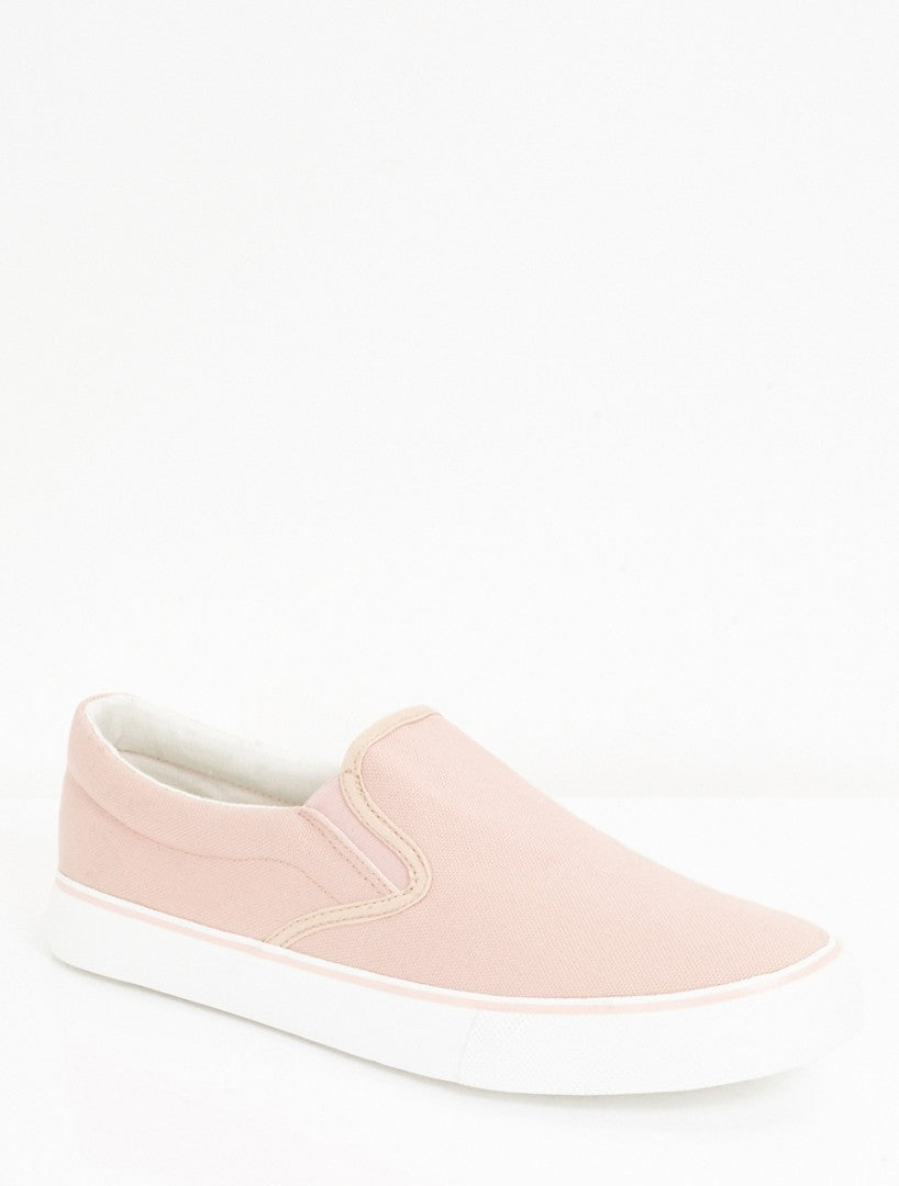 Pink Canvas Slip On Plimsolls