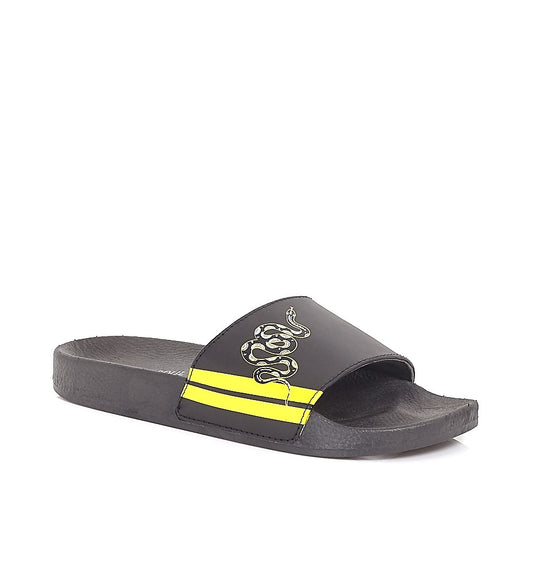 Striped Snake Strap Slip On Pool Sliders