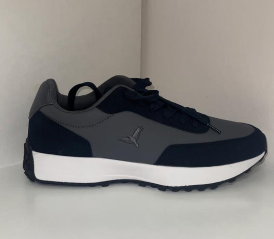 Navy Faux Suede Lace Up Trainer