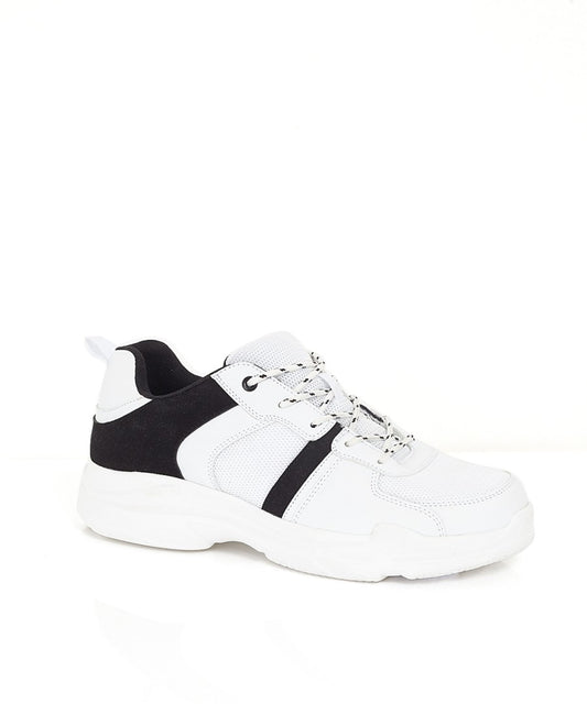 White Contrast Panel Chunky Sole Trainers
