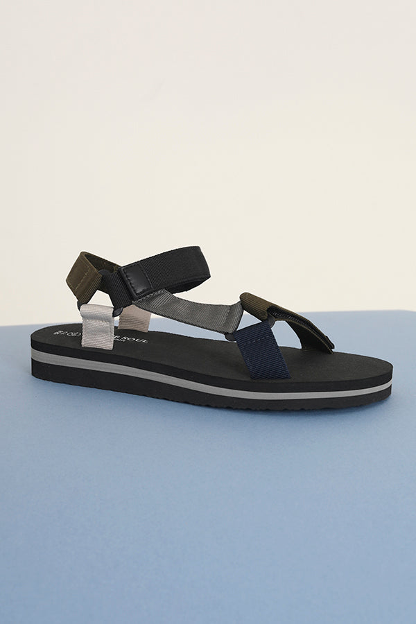 Mixed Colour Velcro Technical Sandals
