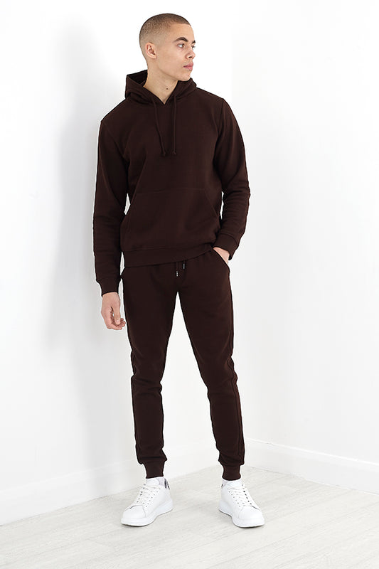 Chocolate Brown Skinny Drawstring Jogging Bottoms
