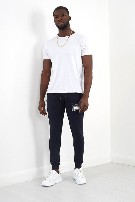 Leg Print Detail Slim Fitting Jogging Bottoms