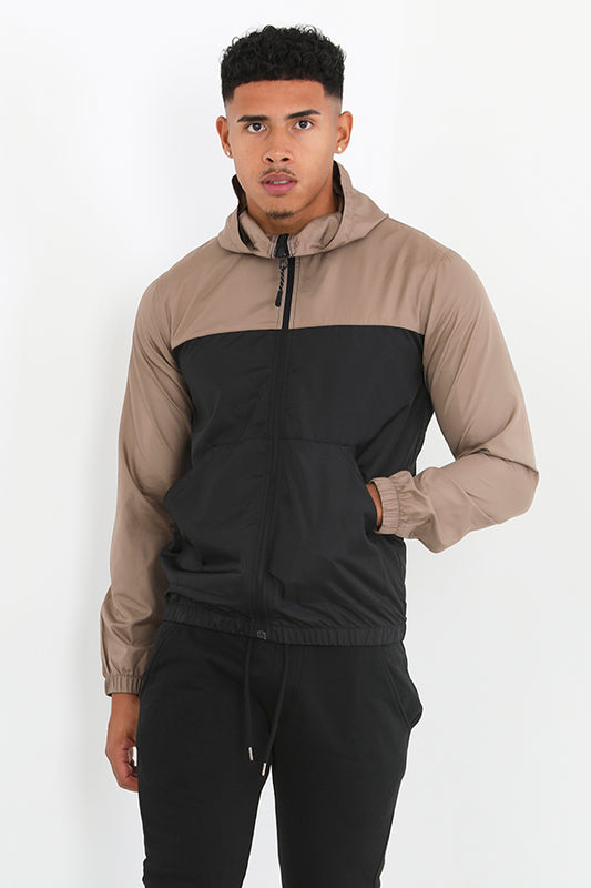Stone Hooded Lightweight Windrunner Jacket