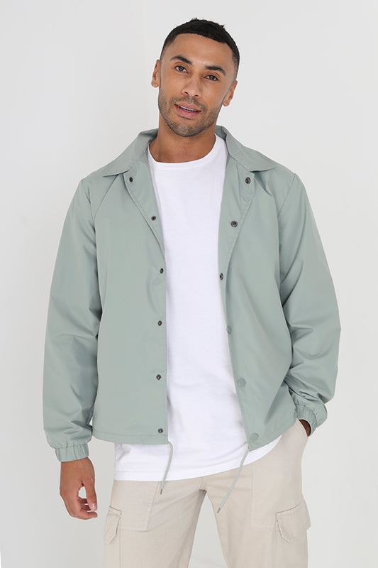 Sage Lightweight Button Through Coach Jacket