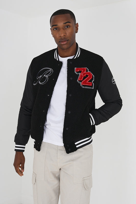 Varsity Jacket With Borg Body