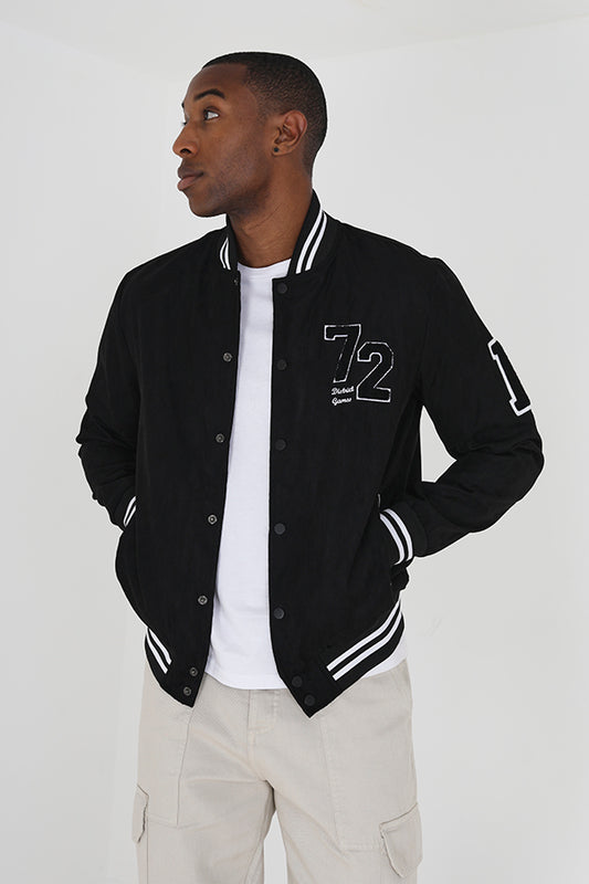 Faux Suede Varisty Jacket