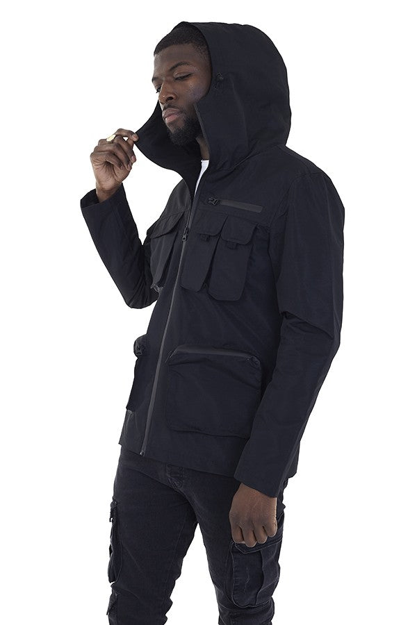 Pocket Detail Hooded Utility Jacket