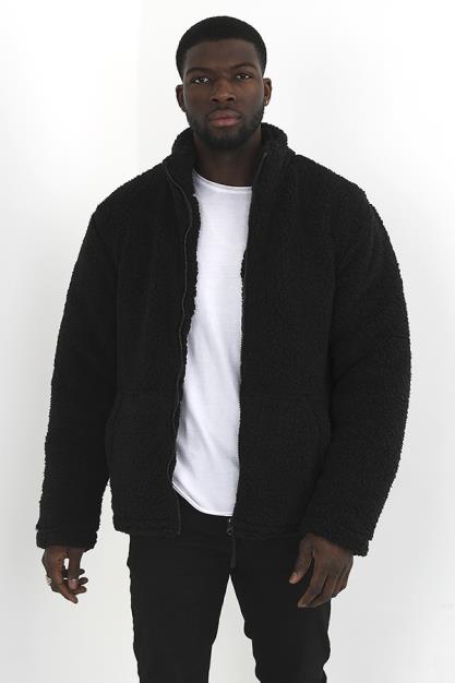 Funnel Neck Zip Through Borg Jacket