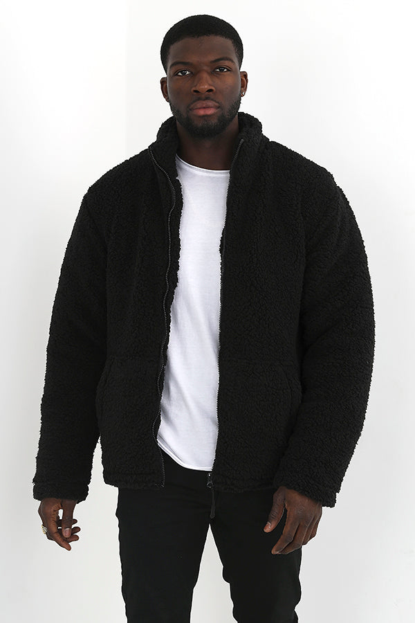 Soft Feel Borg Funnel Neck Jacket