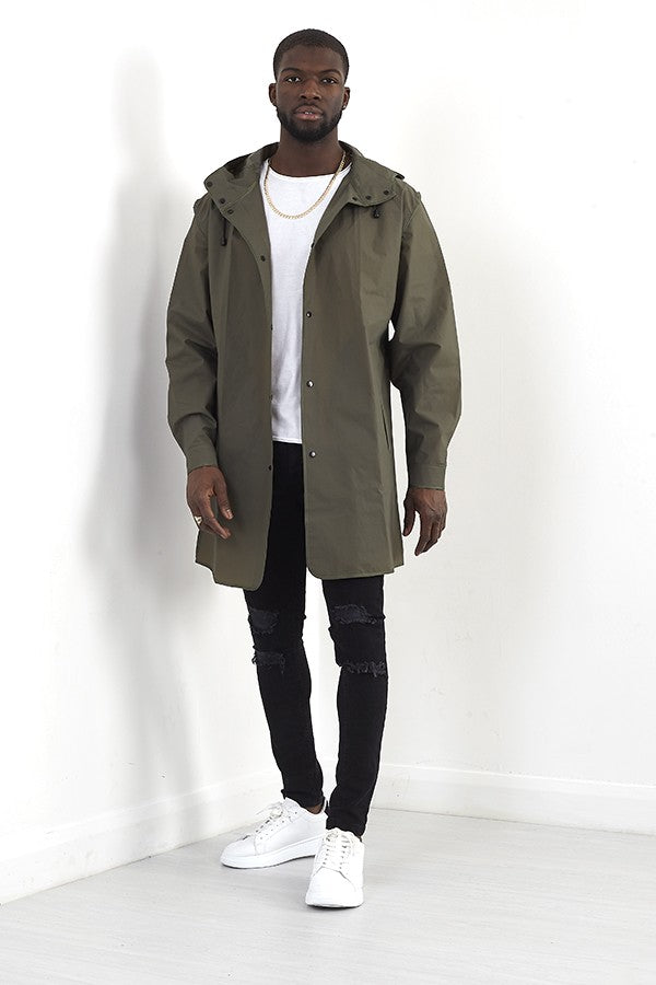 Plain Lightweight Hooded Oversized Parka