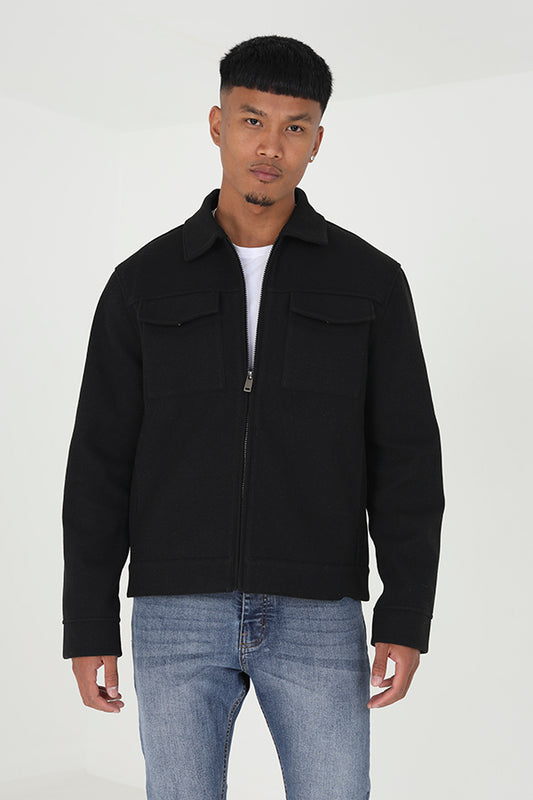 Faux Wool Western Style Jacket
