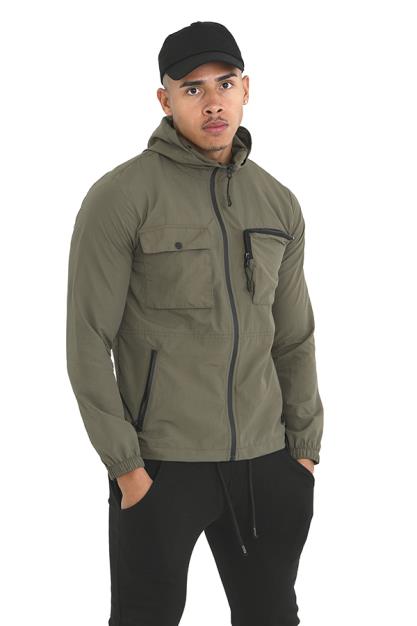 Zip Through Hooded Lightweight Unlined Jacket