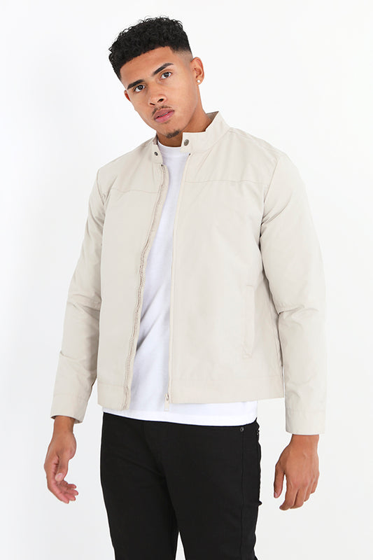 Stone Zip Through Biker Style Jacket