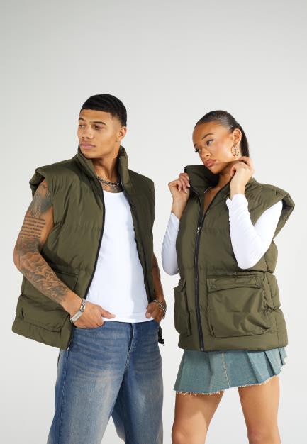Funnel Neck Padded Gilet