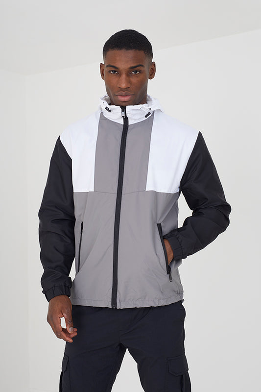 Colour Block Hooded Windrunner Jacket