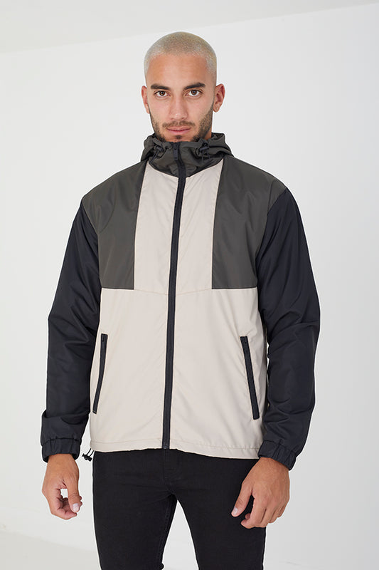 Colour Block Hooded Windrunner Jacket