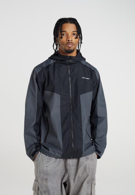 Hooded Cut & Sew Jacket Expossed Zip