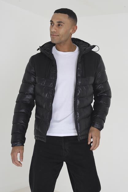Nylon Hooded Padded Jacket