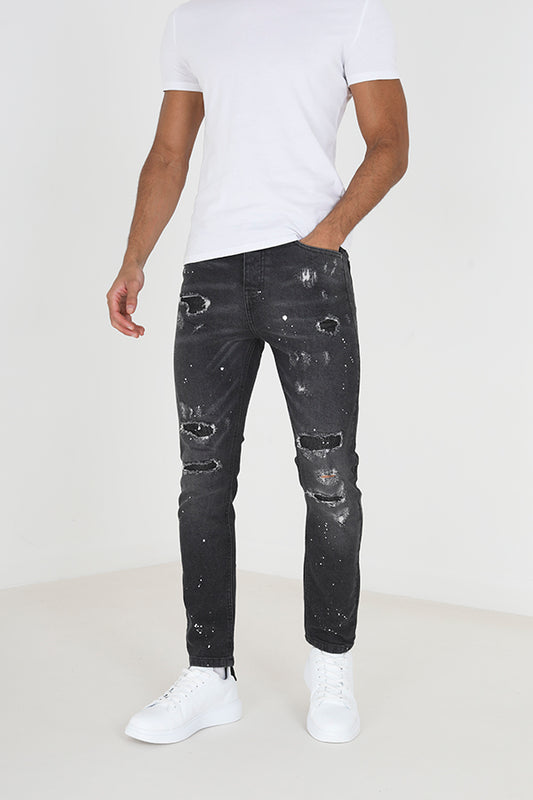 Skinny Fit Denim Jean Rips
