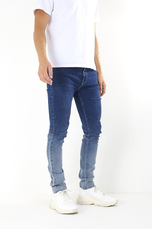 Dip Dye Blue Denim Ombre Skinny Jeans