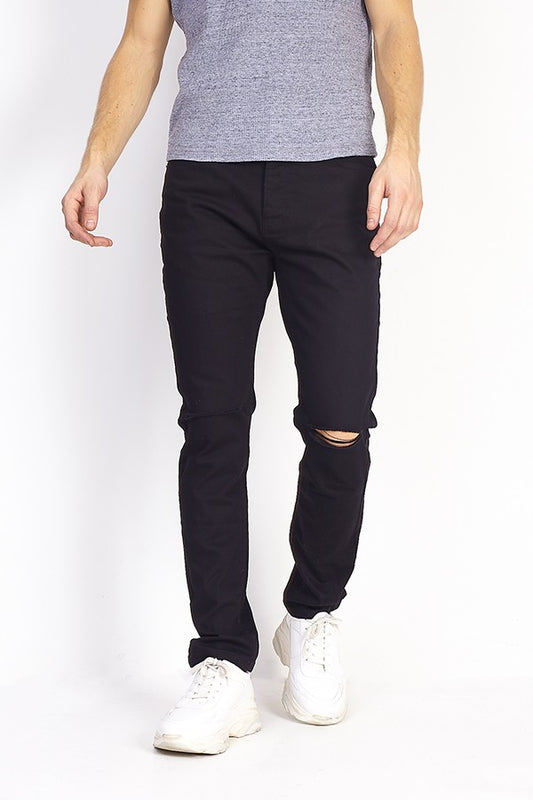 Black Denim Ripped Knee Skinny Jeans