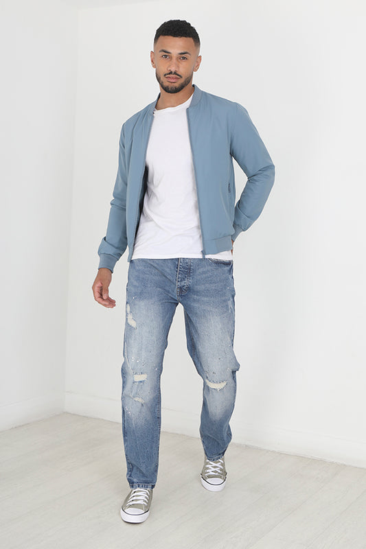 Relax Fit Denim Jean Ried Knee & Hem
