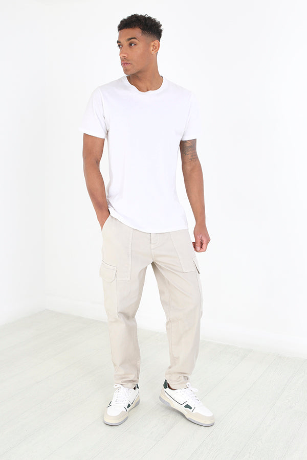 Stone Loose Fit Twill Woven Cargo Style Jeans