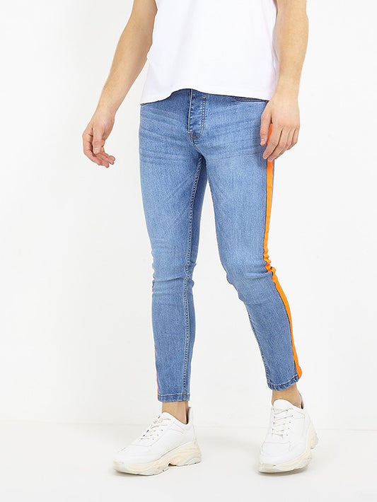 Orange Tape Detail Skinny Jeans