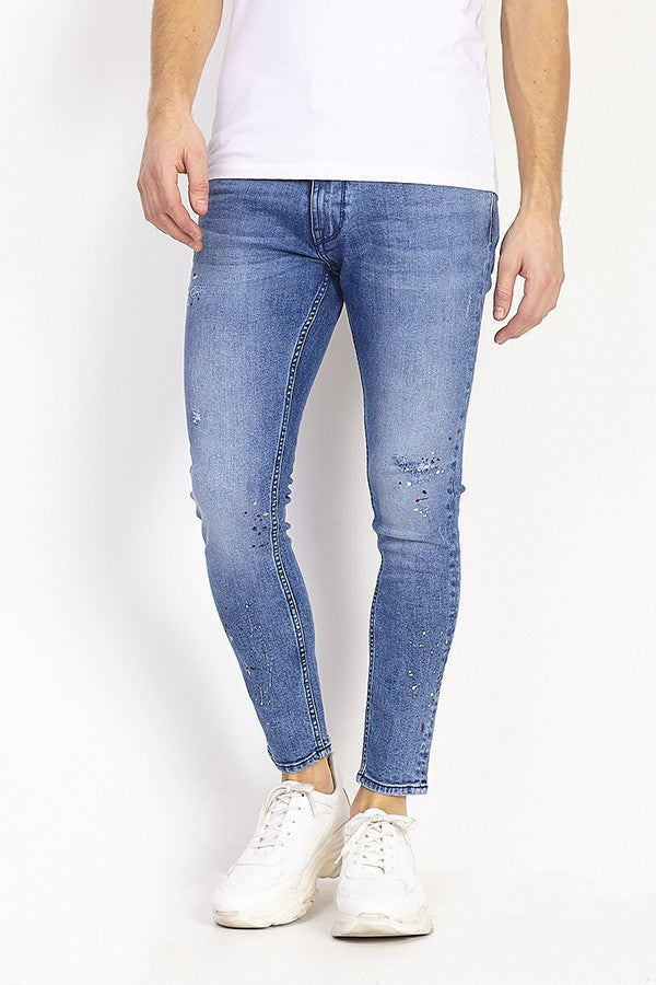 Light Blue Wash Ripped Skinny Jeans