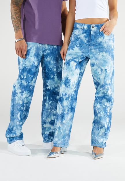 Tie Dye Denim Straight Leg Jean