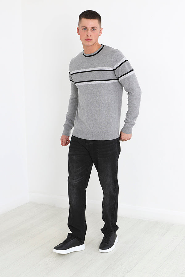 Black Wash Loose Fit Full Length Denim Jeans