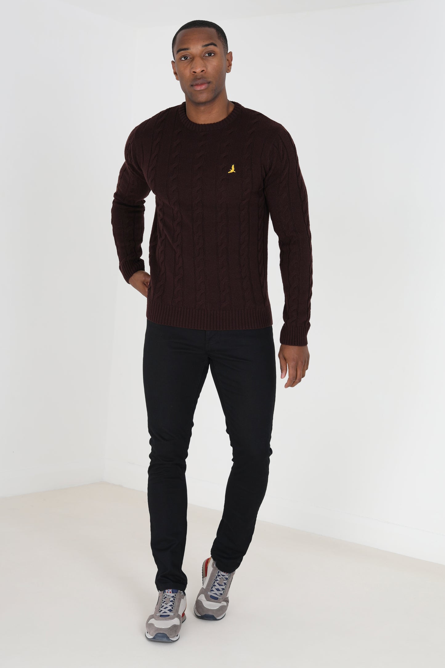 Crew Neck All Over Cable Knit Jumper