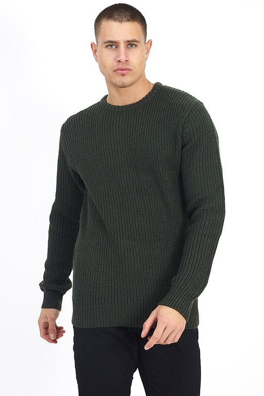 Cardigan Stitch Crew Neck Jumper