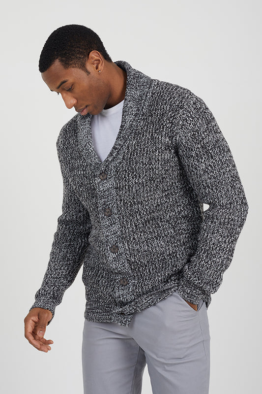 Mens Brave Soul Salt And Pepper Twist Knitwear