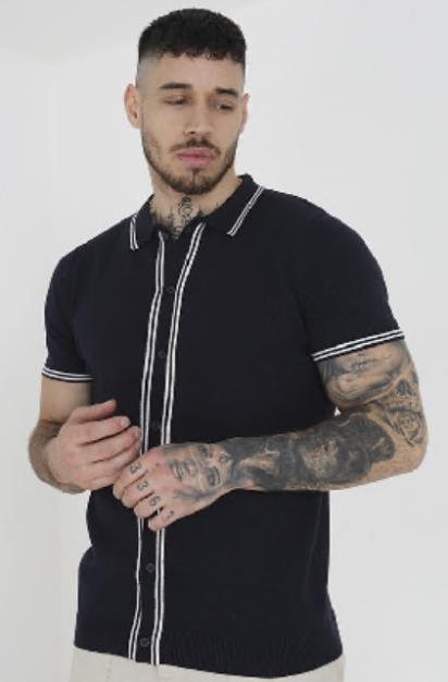 Short Sleeved Button Fastening Polo Shirt