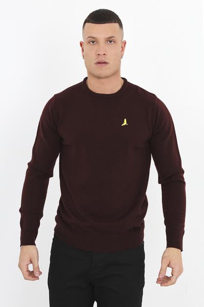 Mens Brave Soul Oxblood Knitwear