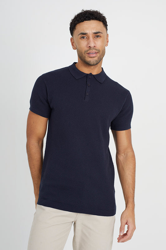 3 Button Placket Knitted Polo