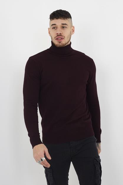 Mens Brave Soul Oxblood Knitwear