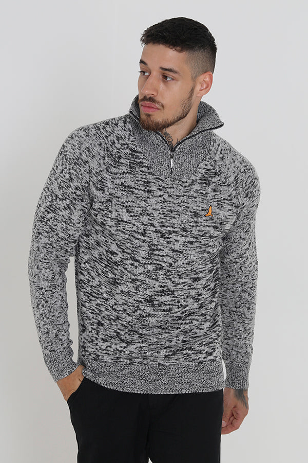 Quarter Zip Funnel Neck Jumper