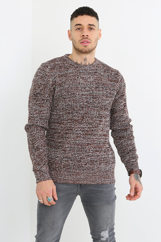 Crew Neck Long Sleeved Cardigan Knitted Jumper