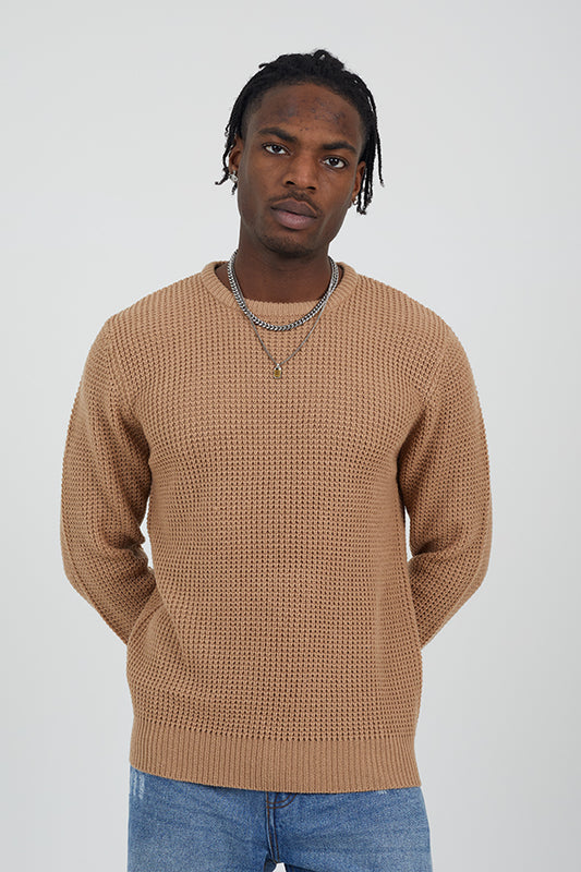 Mens Brave Soul Khaki Knitwear