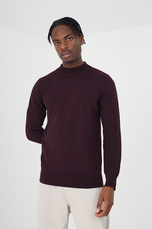 Mens Brave Soul Oxblood Knitwear