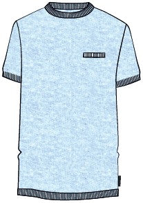 Knitted Short Sleeve Crew Neck