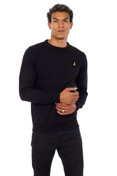 Crew Neck Eagle Embroidery Detail Jumper