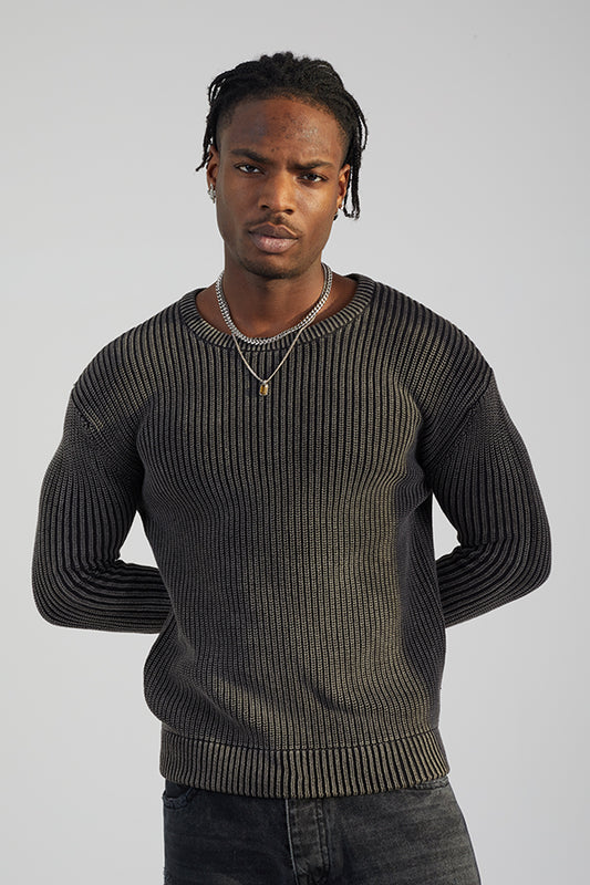 Mens Brave Soul Charcoal Knitwear