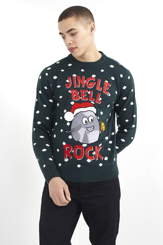 Pine Green Jingle Bell Rock Novelty Christmas Jumper