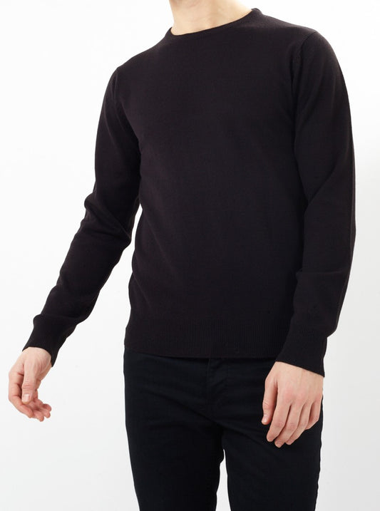 Plain Black Long Sleeve Crew Neck Jumper