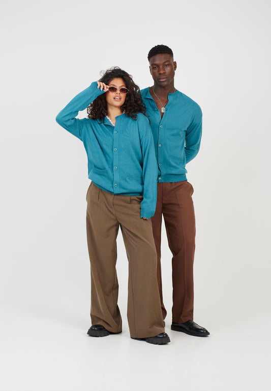 Mens Brave Soul Teal Knitwear